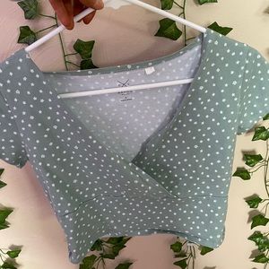 Pacsun Basics Sophia Surplice Cropped T Shirt